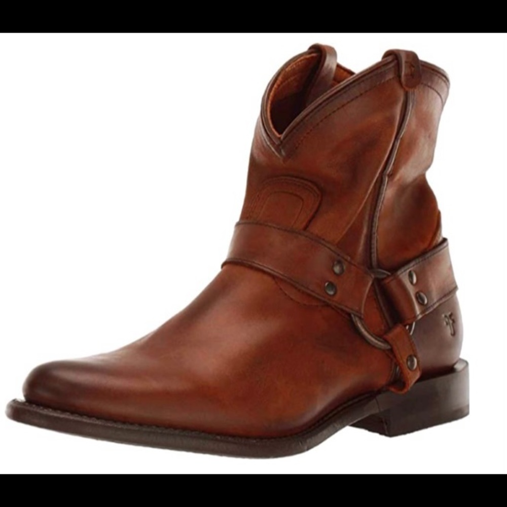 FRYE Wyatt Harness Short boot - Dark Brown, size 9.5